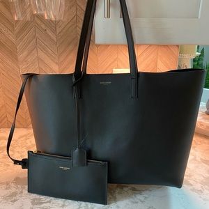 Saint Laurent East West Calfskin Shopping Tote Bag